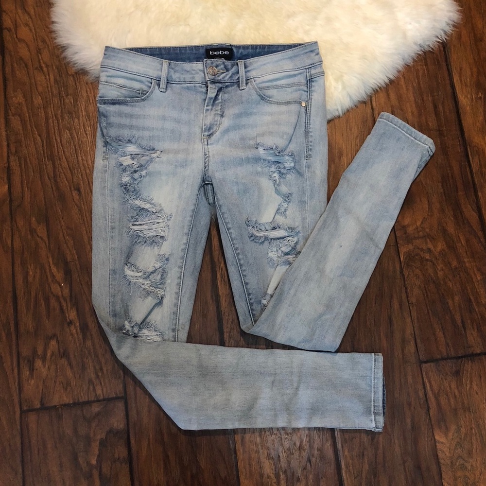 Bebe distress denim jeans - Picture 1 of 5